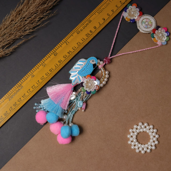 Handcrafted Bird Motif Bhaiya Bhabhi Rakhi Set