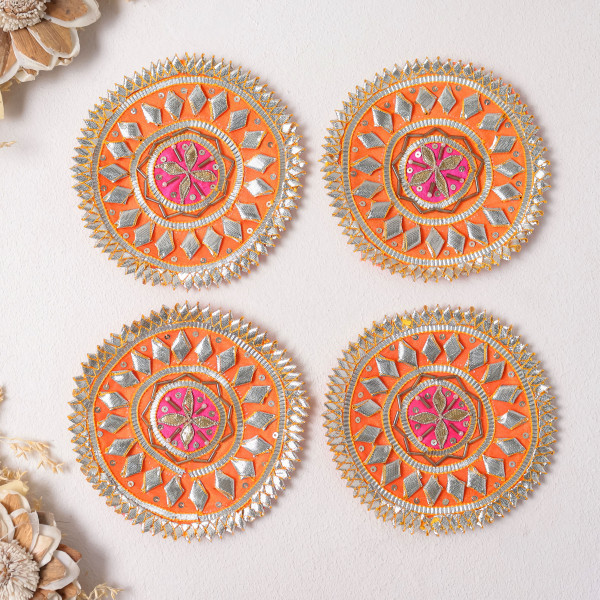 Pack of 10pcs Vibrant Handcrafted Gota Patti Applique Patches for Festive Wear & DIY Crafts