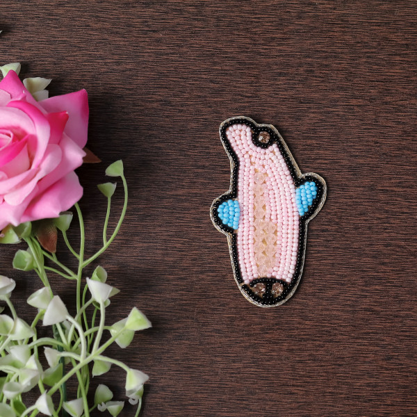 Pair Of Sparkling Beaded Dolphin Patch Applique