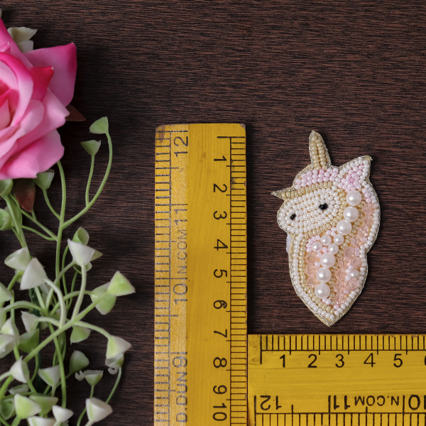 pair of Sparkly Beaded Seahorse Patch | Ocean Life Applique