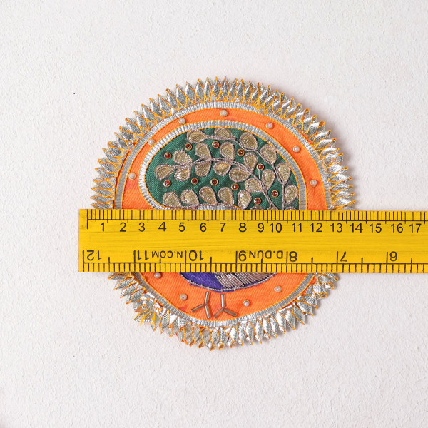 Pack of 10pcs Elegant Gota Patti Peacock Applique | Traditional Textured Dress Patch