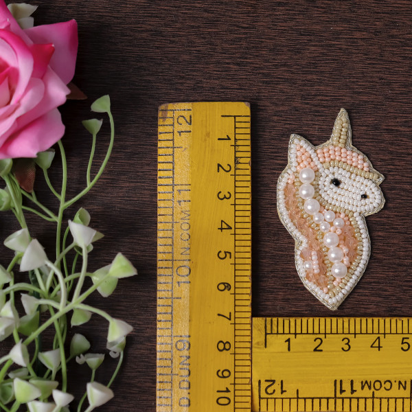 pair of Sparkly Beaded Seahorse Patch | Ocean Life Applique
