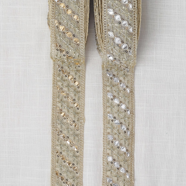 Luxury Gota Embroidery & Katdana Beads Lace Trim