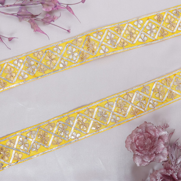 Handcrafted Zig-Zag Gota Patti Embroidery Lace | Traditional Trim for Saree & DIY Crafting