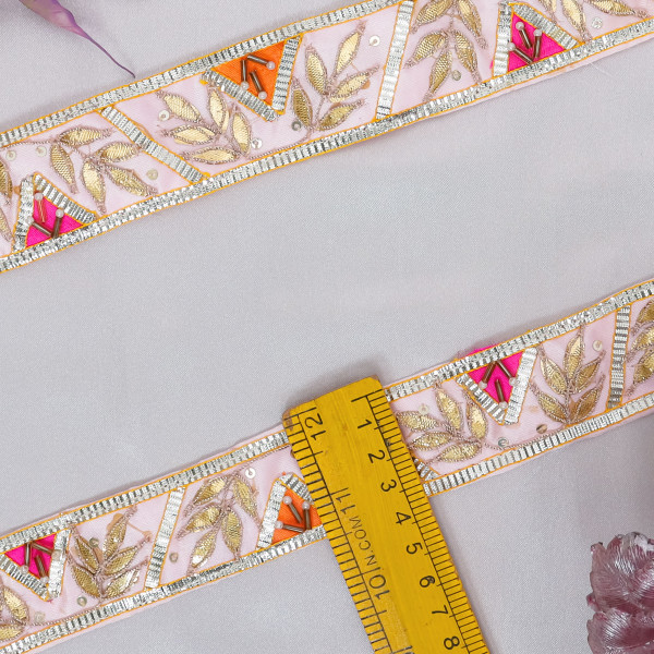Vibrant Multi-Patch Gota Patti Ribbon Trim – Premium Ethnic Border for Sarees & Crafts
