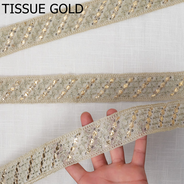 Luxury Gota Embroidery & Katdana Beads Lace Trim