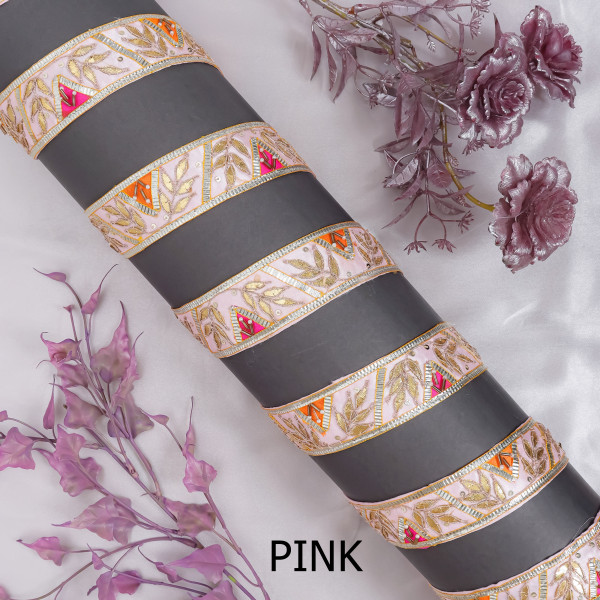 Vibrant Multi-Patch Gota Patti Ribbon Trim – Premium Ethnic Border for Sarees & Crafts