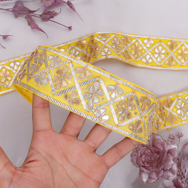 Handcrafted Zig-Zag Gota Patti Embroidery Lace | Traditional Trim for Saree & DIY Crafting