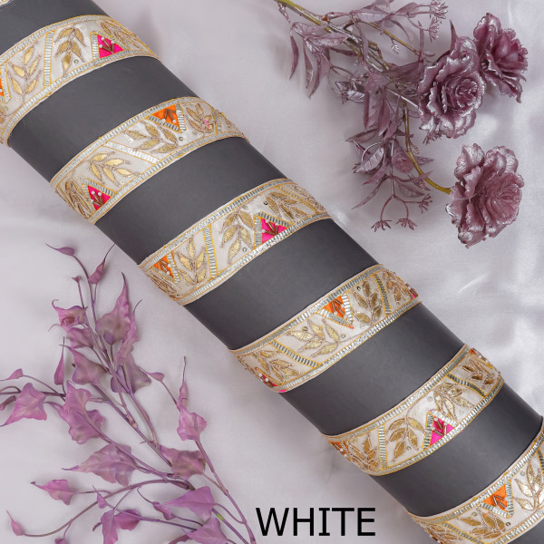 Vibrant Multi-Patch Gota Patti Ribbon Trim – Premium Ethnic Border for Sarees & Crafts