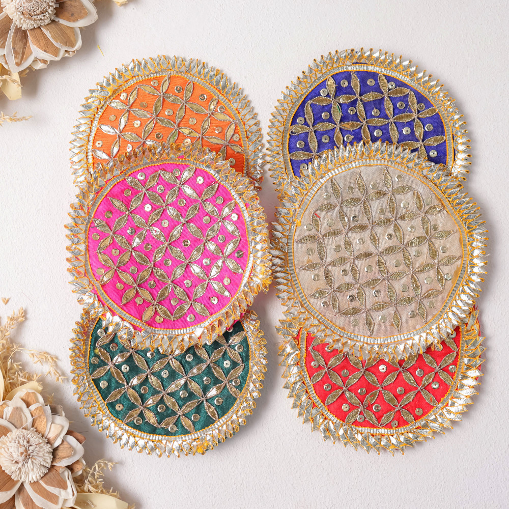 Image of Pack Of 10Pcs Handcrafted Gota Jaal Embroidered Applique Motif Patch for Festive Wear &amp; DIY Styling