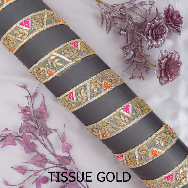 Vibrant Multi-Patch Gota Patti Ribbon Trim – Premium Ethnic Border for Sarees & Crafts