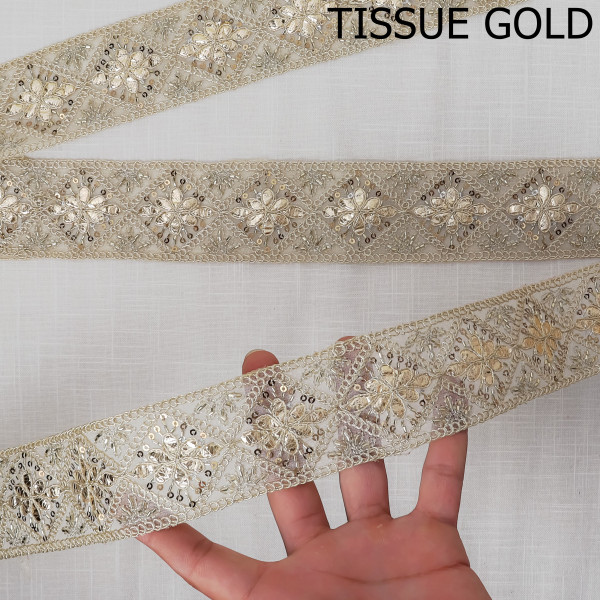 Premium Gota Embroidery & Katdana Beads Lace Trim