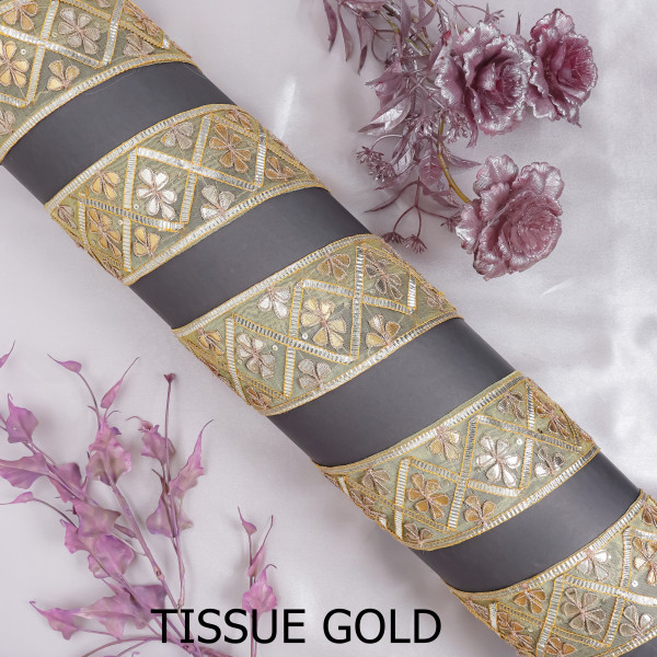 Handcrafted Zig-Zag Gota Patti Embroidery Lace | Traditional Trim for Saree & DIY Crafting