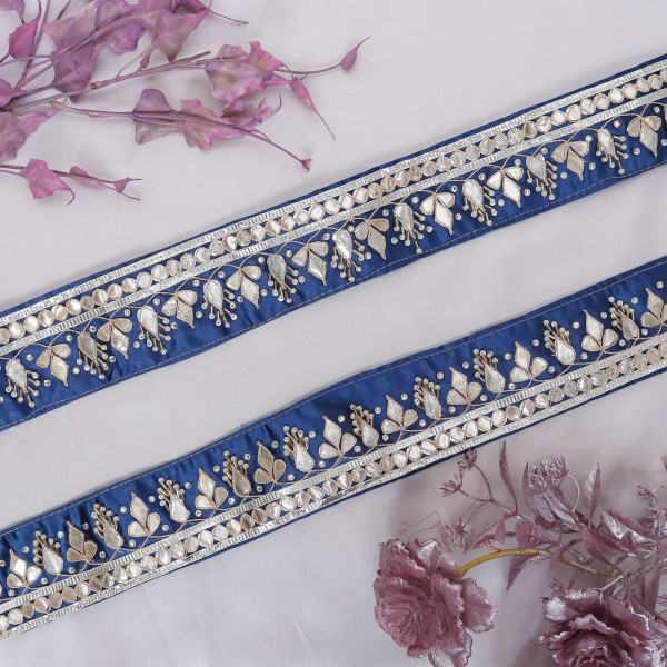 Premium Gota Patti & Bead Work Embroidery Lace – Luxury Indian Border Trim for Sarees