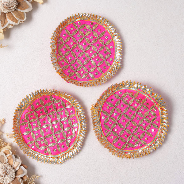 Pack Of 10Pcs Handcrafted Gota Jaal Embroidered Applique Motif Patch for Festive Wear & DIY Styling