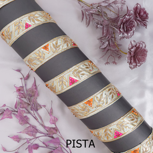 Vibrant Multi-Patch Gota Patti Ribbon Trim – Premium Ethnic Border for Sarees & Crafts