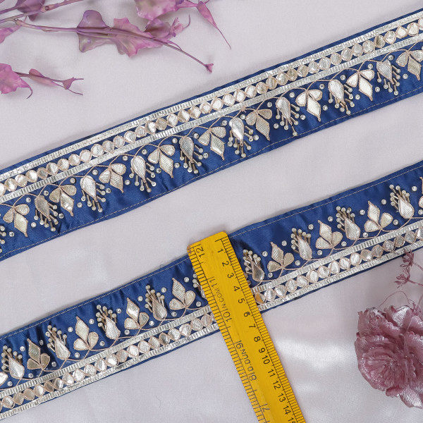 Premium Gota Patti & Bead Work Embroidery Lace – Luxury Indian Border Trim for Sarees