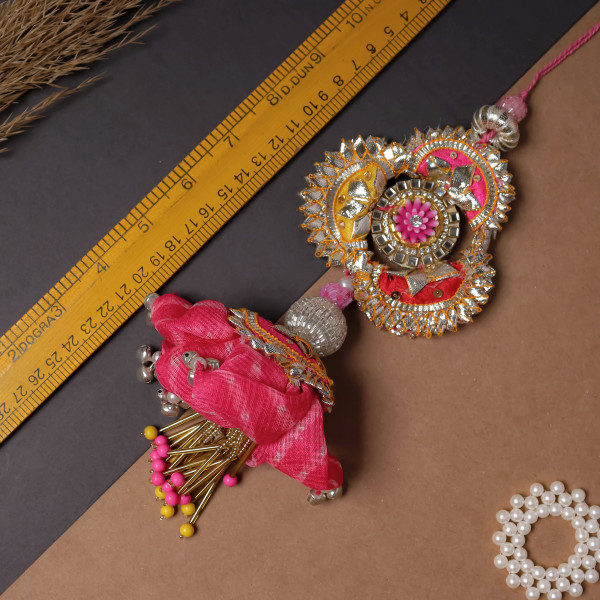 Premium Multi-Gota Bhai Bhabhi Rakhi Pair | Traditional Handmade Rakhi Set