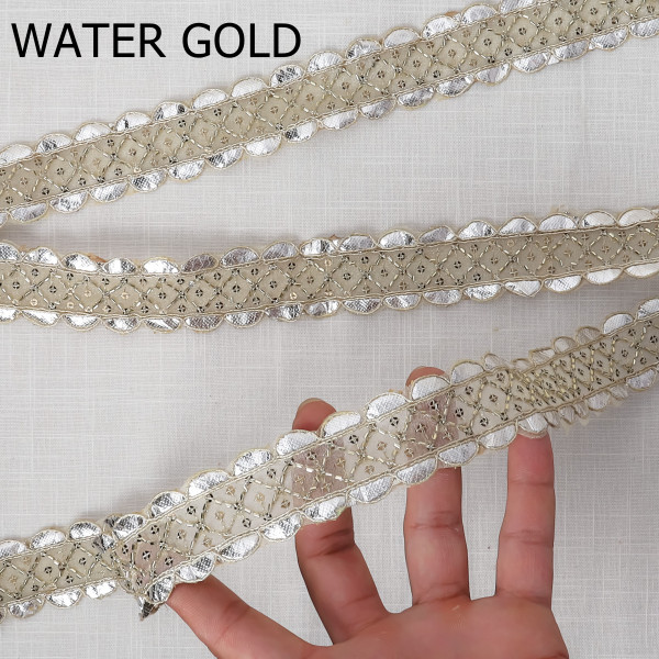 Luxury Gota Work Glass Bead Lace | Traditional Indian Embroidery Border for Bridal Wear & Crafts