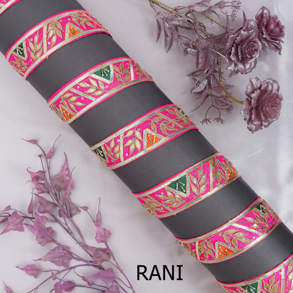 Vibrant Multi-Patch Gota Patti Ribbon Trim – Premium Ethnic Border for Sarees & Crafts