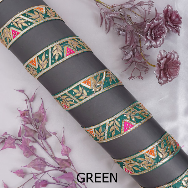 Vibrant Multi-Patch Gota Patti Ribbon Trim – Premium Ethnic Border for Sarees & Crafts