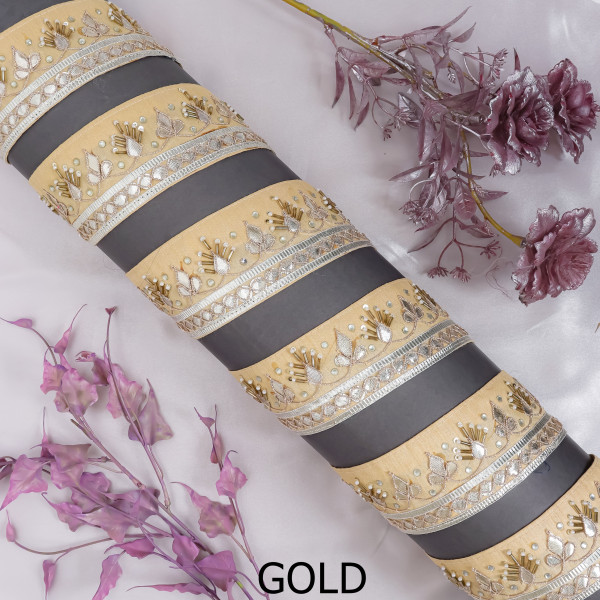 Premium Gota Patti & Bead Work Embroidery Lace – Luxury Indian Border Trim for Sarees