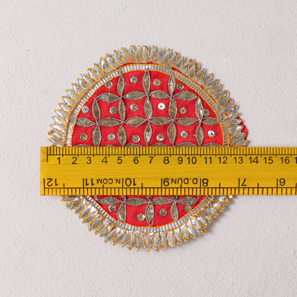Pack Of 10Pcs Handcrafted Gota Jaal Embroidered Applique Motif Patch for Festive Wear & DIY Styling