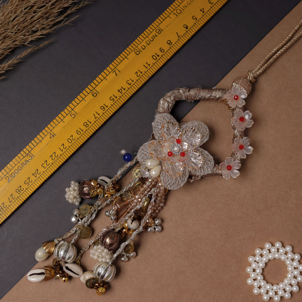 Elegant Golden Bhai Bhabhi Rakhi Set – Premium Pair Rakhi for Brother & Sister-in-Law