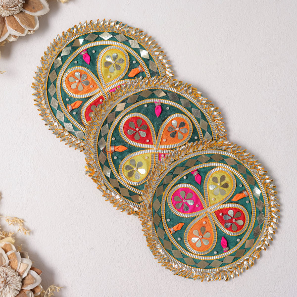 Pack of 10pcs Multicolor Gota Patti Applique Patch for Dresses & DIY Crafts