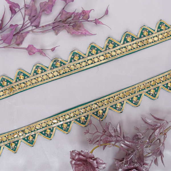 Traditional Gota Patti Danka Work Lace Border | Elegant Cutwork Trim