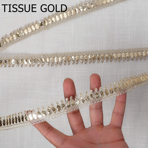 Traditional Gota Work Lace Border | Golden Craft Trim for Saree & DIY Designing