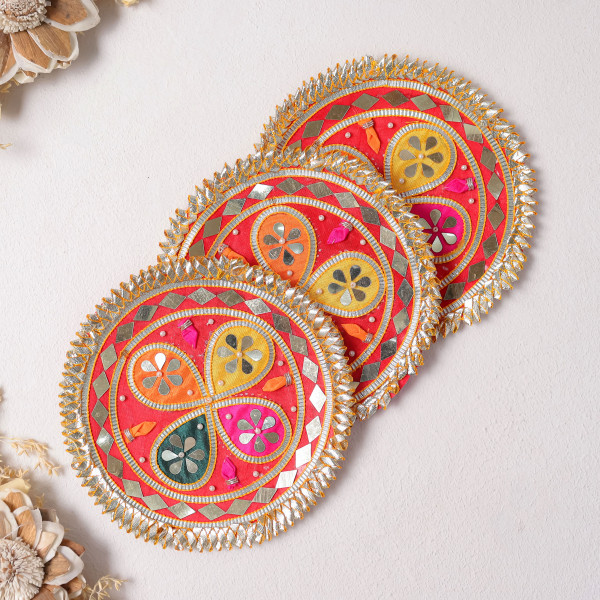 Pack of 10pcs Multicolor Gota Patti Applique Patch for Dresses & DIY Crafts