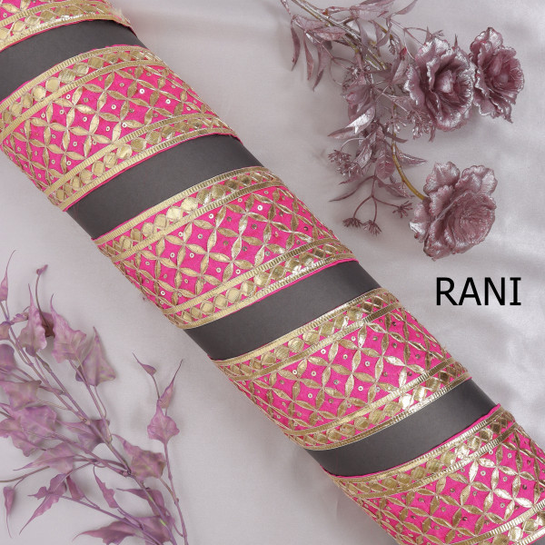 Ethnic Jaal Work Gota Lace Ribbon | Premium Bridal Embroidery Trim for Sarees, Suits, and DIY Outfits