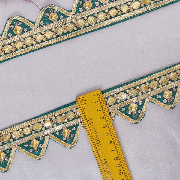 Traditional Gota Patti Danka Work Lace Border | Elegant Cutwork Trim
