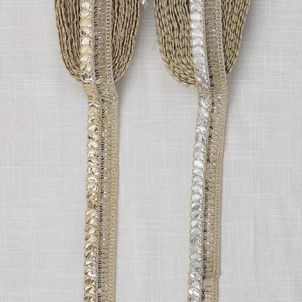 Image of Traditional Gota Embroidery Lace Trim – Perfect for Saree Borders &amp; Festive DIY Crafts