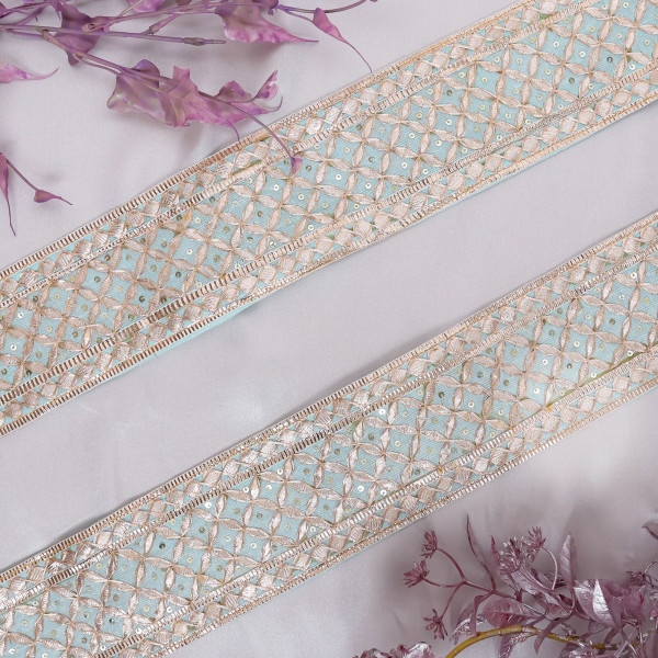 Ethnic Jaal Work Gota Lace Ribbon | Premium Bridal Embroidery Trim for Sarees, Suits, and DIY Outfits