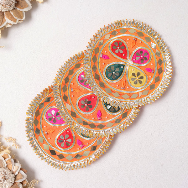 Pack of 10pcs Multicolor Gota Patti Applique Patch for Dresses & DIY Crafts