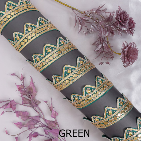 Traditional Gota Patti Danka Work Lace Border | Elegant Cutwork Trim