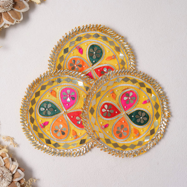 Pack of 10pcs Multicolor Gota Patti Applique Patch for Dresses & DIY Crafts