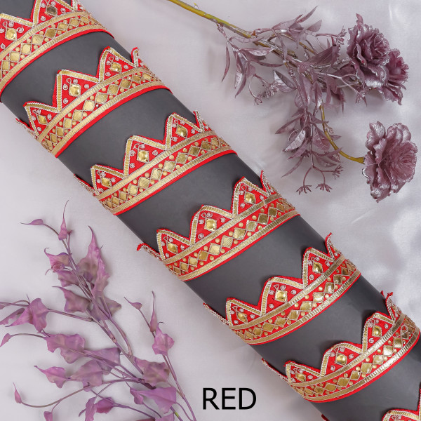 Traditional Gota Patti Danka Work Lace Border | Elegant Cutwork Trim