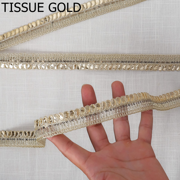 Traditional Gota Embroidery Lace Trim – Perfect for Saree Borders & Festive DIY Crafts