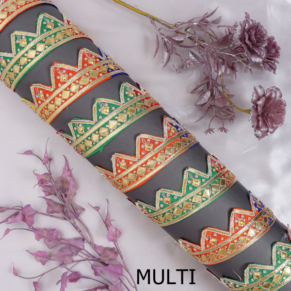 Traditional Gota Patti Danka Work Lace Border | Elegant Cutwork Trim