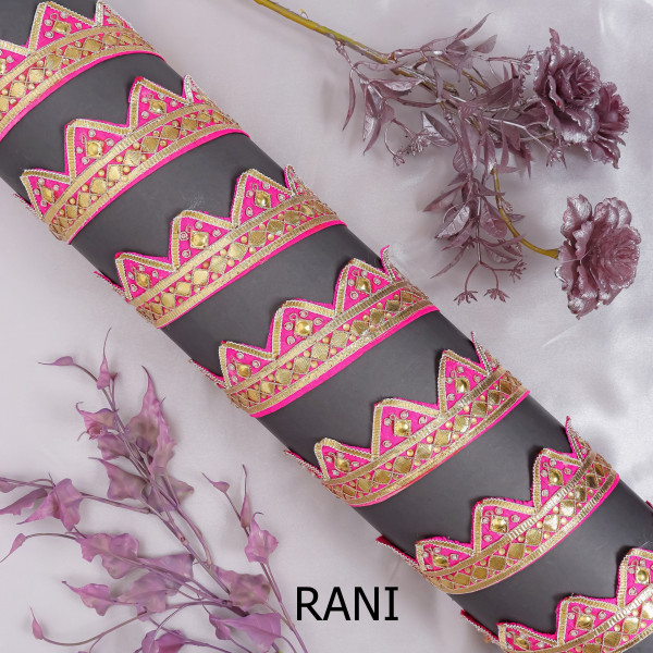 Traditional Gota Patti Danka Work Lace Border | Elegant Cutwork Trim