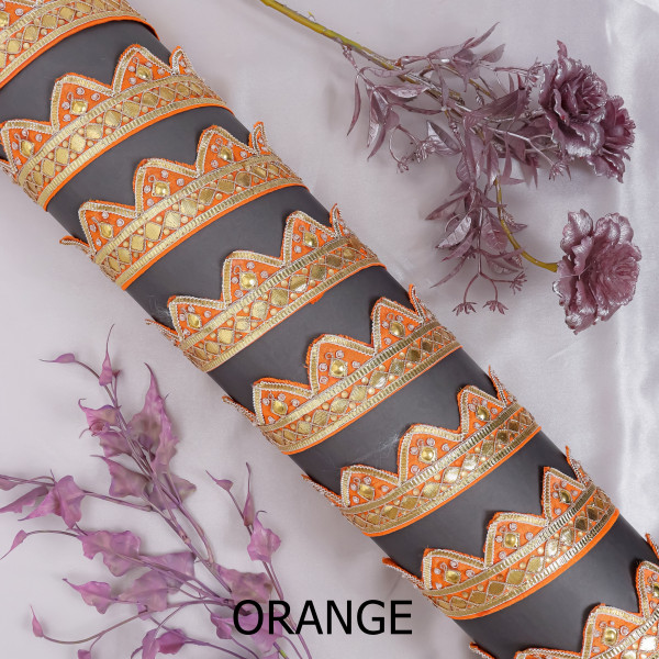 Traditional Gota Patti Danka Work Lace Border | Elegant Cutwork Trim