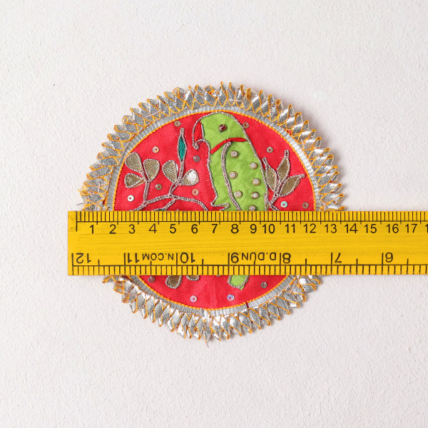 Pack Of  10pcs Handcrafted Gota Work Parrot Texture Patch | Ethnic Applique