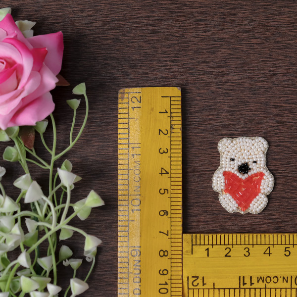 Pair Of Cute Beaded Teddy Bear Applique