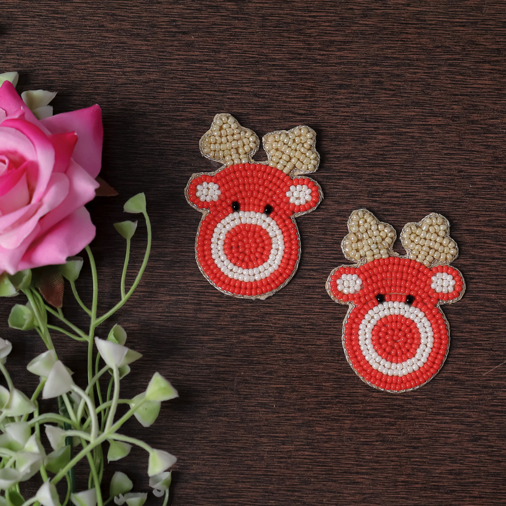 Image of Sparkly Reindeer Beaded Applique | Holiday DIY Patch for Clothes &amp; Accessories