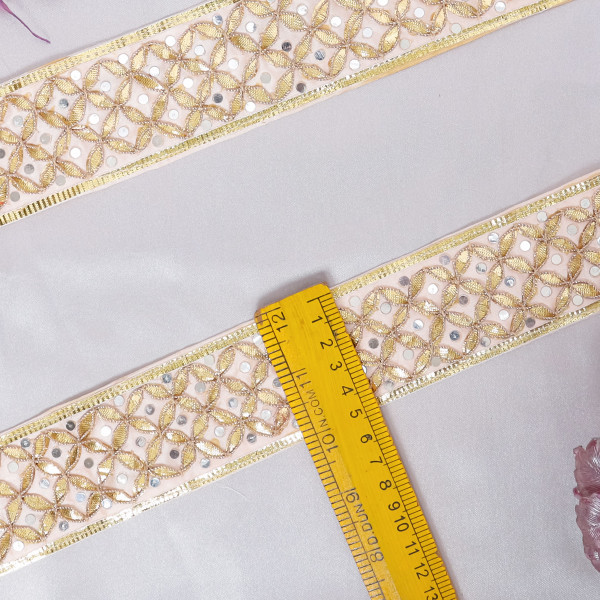 Traditional Gold Gota Patti Jaal Lace – Heavy Embroidered Festive Border Trim