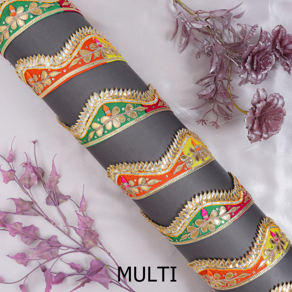 Handcrafted Gota Patti Cut Work Lace Trim for Saree & Crafting