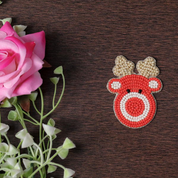 Sparkly Reindeer Beaded Applique | Holiday DIY Patch for Clothes & Accessories